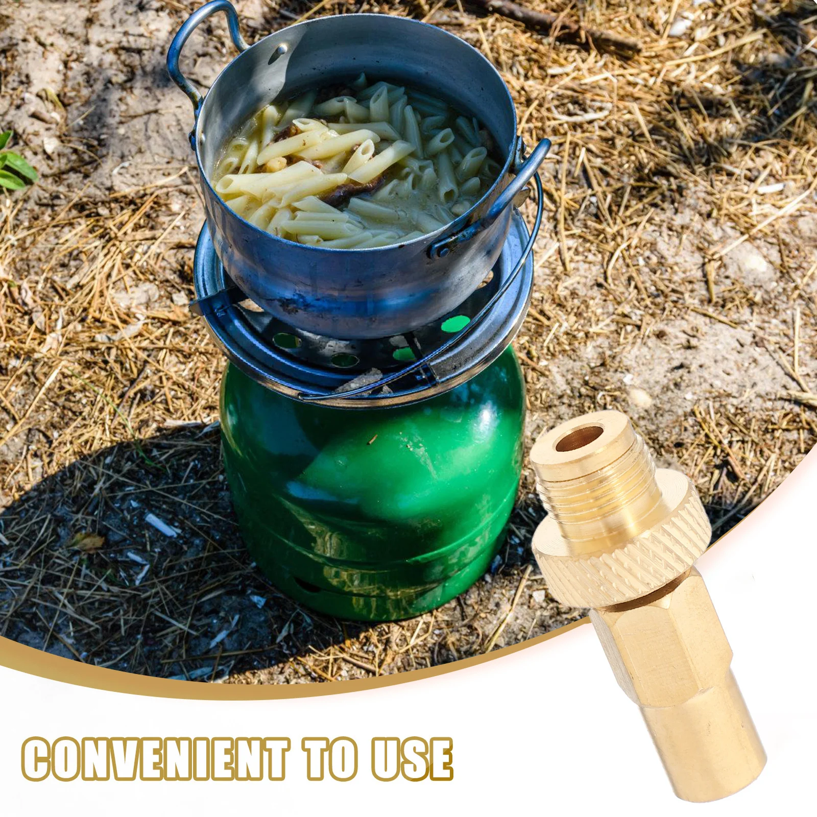 

1pc Camping Gas Stove Adapter Copper Universal Connector For Propane Tank Outdoor Stove Converter Wear-Resistant Valve