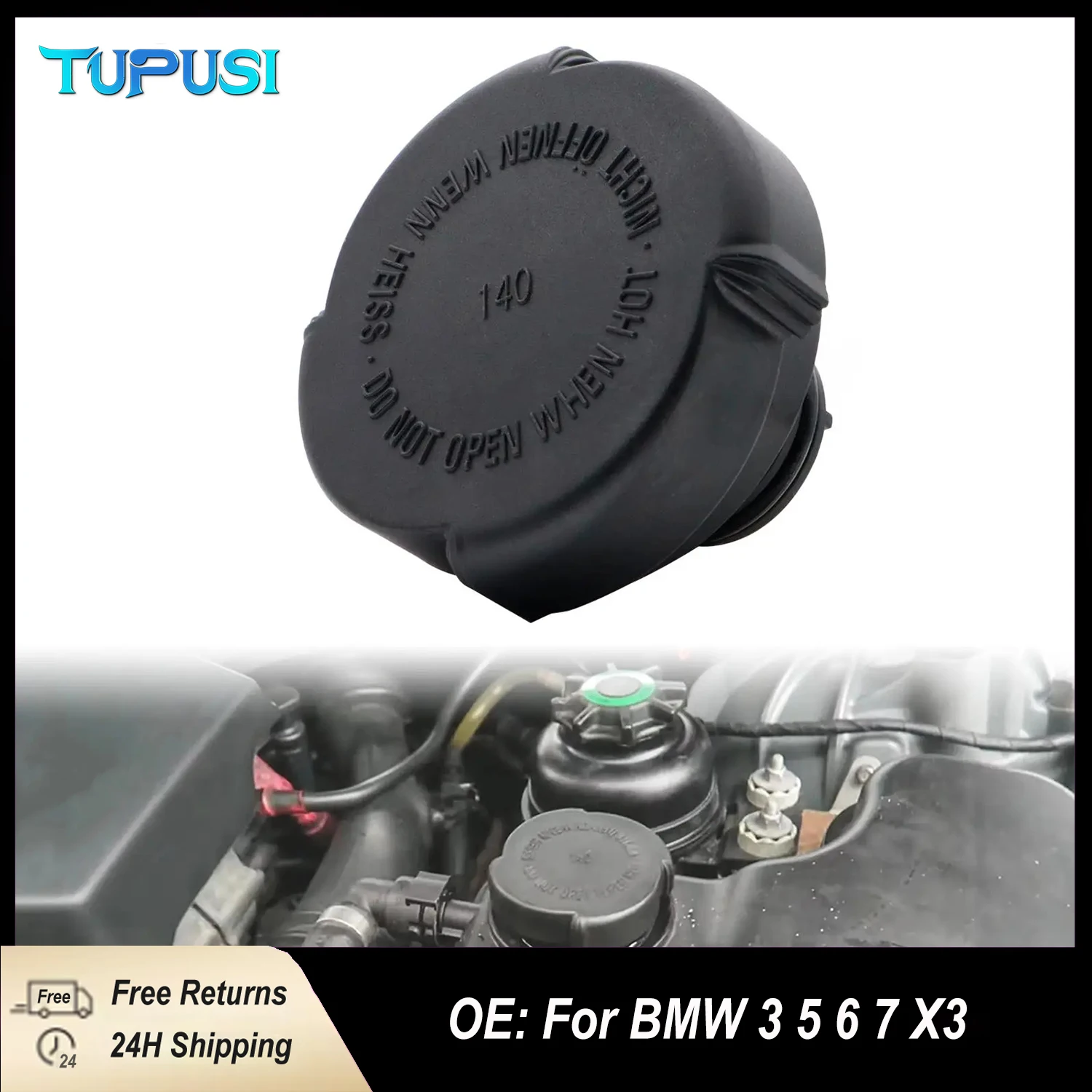 

For BMW 3 5 6 7 Series E46 E36 E39 E61 E64 E65 X3 Expansion Tank Cap Radiator Cover Oil cap 17111742232 Replacement Accessories