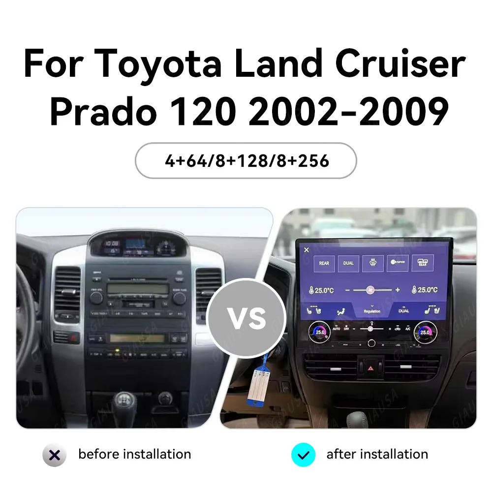 

Ls 16.8 Inch Touch Screen Android 13 Car Radio For Toyota Cruiser Prado 120 2002 -2009 Video Player Stereo Auto Gps Navi Carplay