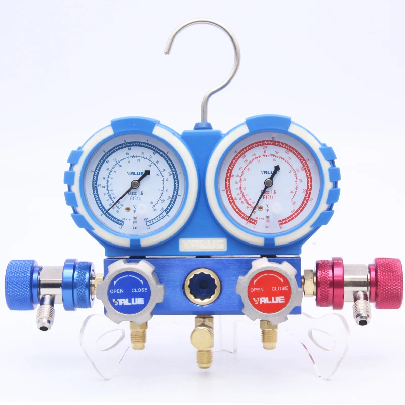 مجموعة قياس مشعب R134a للخدمة الشاقة VMG-2-R134a-B، مثالية لخدمة التيار المتردد للسيارات والمنزلية #4