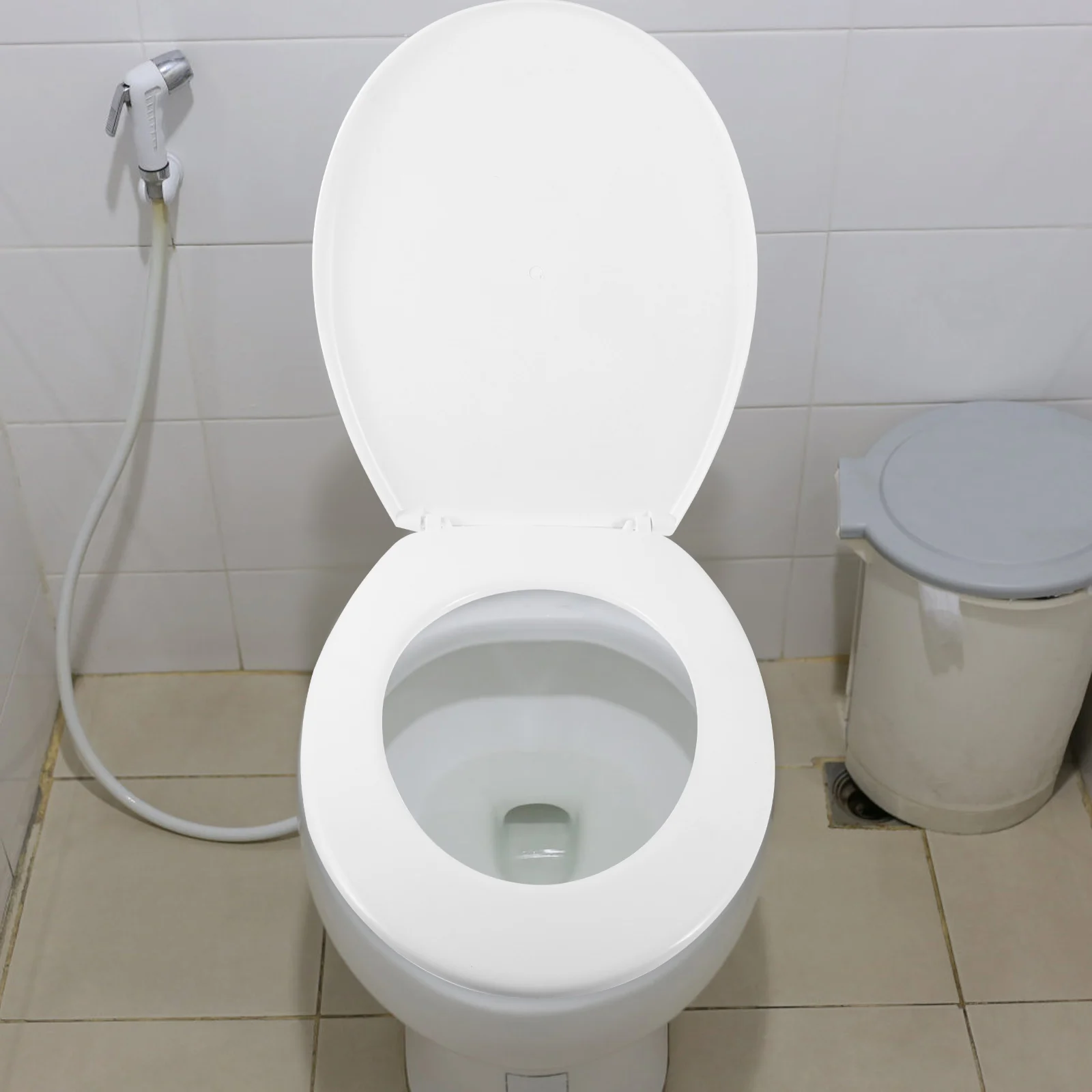 

U Shaped Plastic Toilet Seat Cover PP Material Marble Effect Easy Clean Durable Bathroom Home St Size Long Lasting Useful