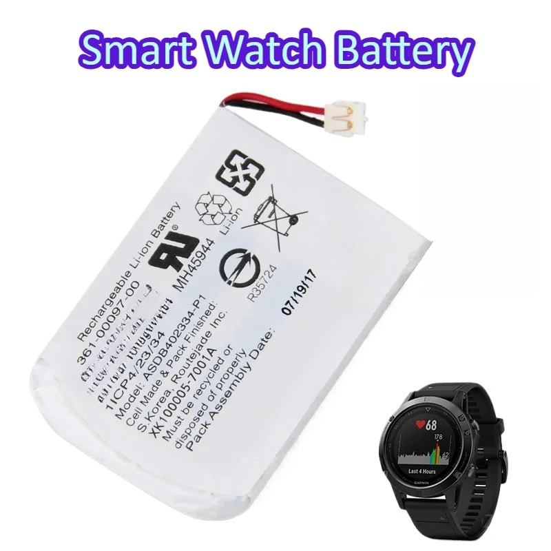 New 361-00097-00 361-00096-00 361-00098-00 Li-ion Battery for Garmin Fenix 5  Fenix 5S Fenix 5X High Quality Smart Watch Battery