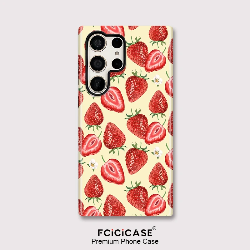 Fcicicase For Samsung Galaxy S25 Ultra A26 A56 S26 Edge S24 Plus S23+ S20 FE Luxury Flower Phone Case 2 in 1 Double-layer Cover