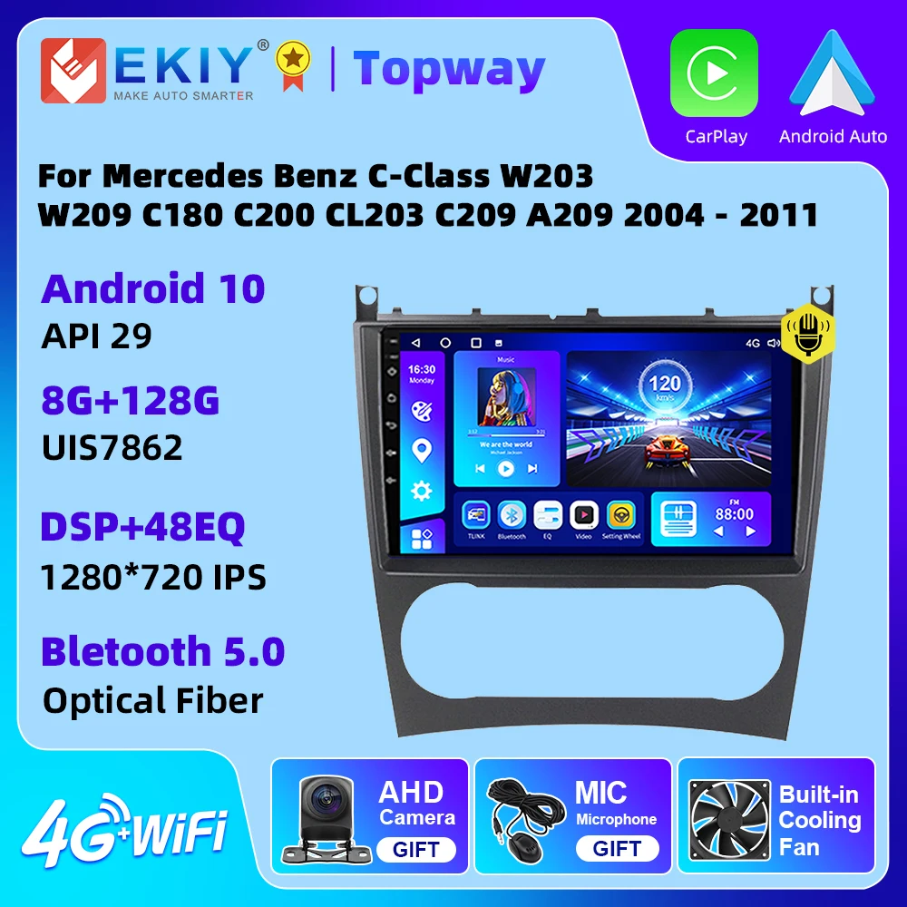 

EKIY Android 10 For Mercedes Benz C-Class C Class W203 W209 C180 C200 CL203 C209 A209 2004 - 2011 Car Radio Multimedia 2Din