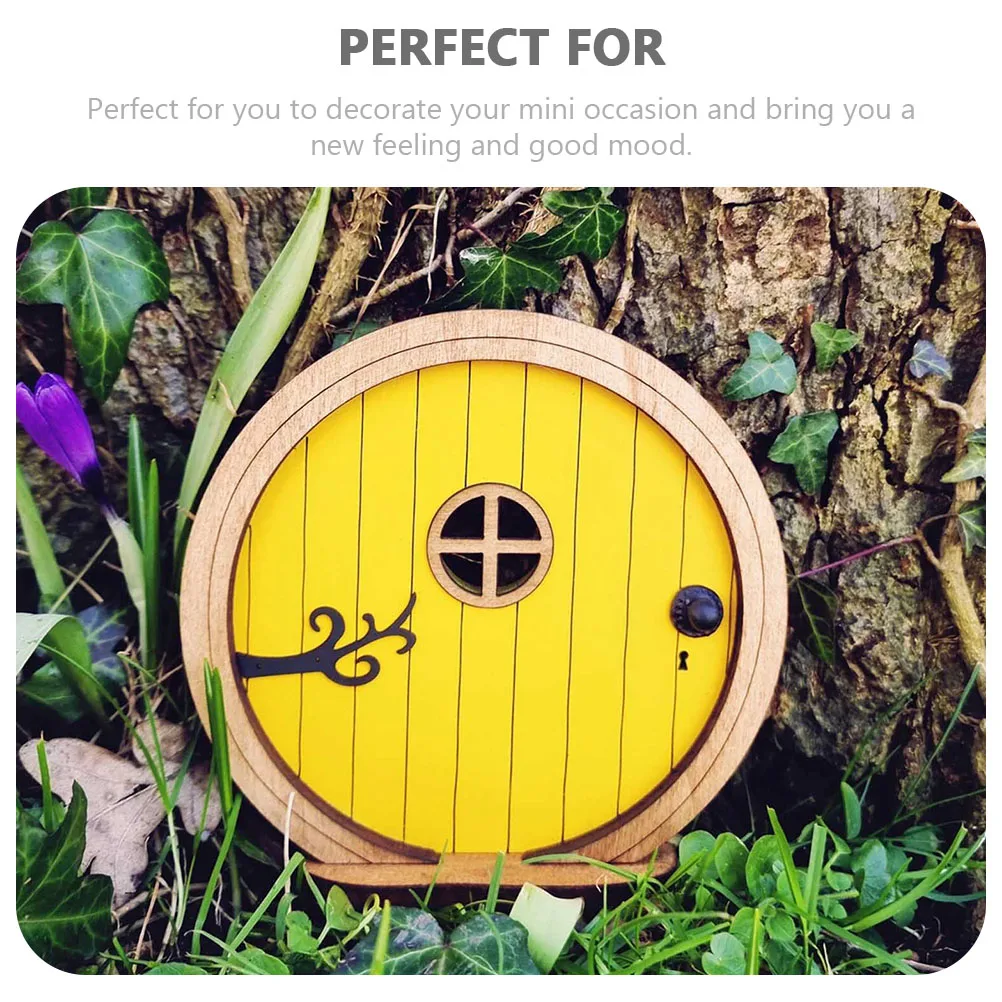 

2pcs Miniature Fairy Doors Wooden Yard Decorations Garden Accessories Lifelike Details DIY Crafts Mini House Decor