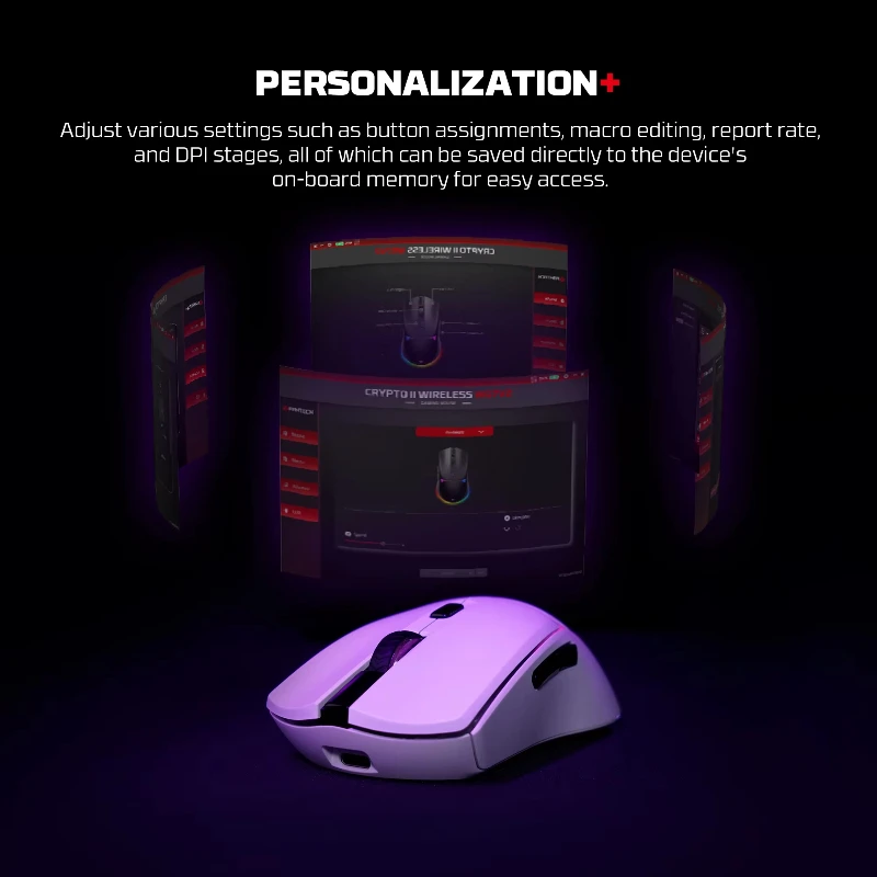 FANTECH CRYPOT II WG7v2 Mouse da gioco wireless e mouse cablato 12000 DPI ARPG Rivestimento anti-sudore Macro Esports Gamer Mic per LOL