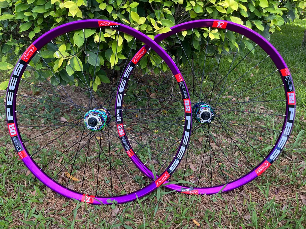 RUJIXU  MTB Bike Wheelset 26/27.5/29inch Rims 32Holes Disc Brake Bearing Front 2 Rear5 Ultraligmountain bike wheel