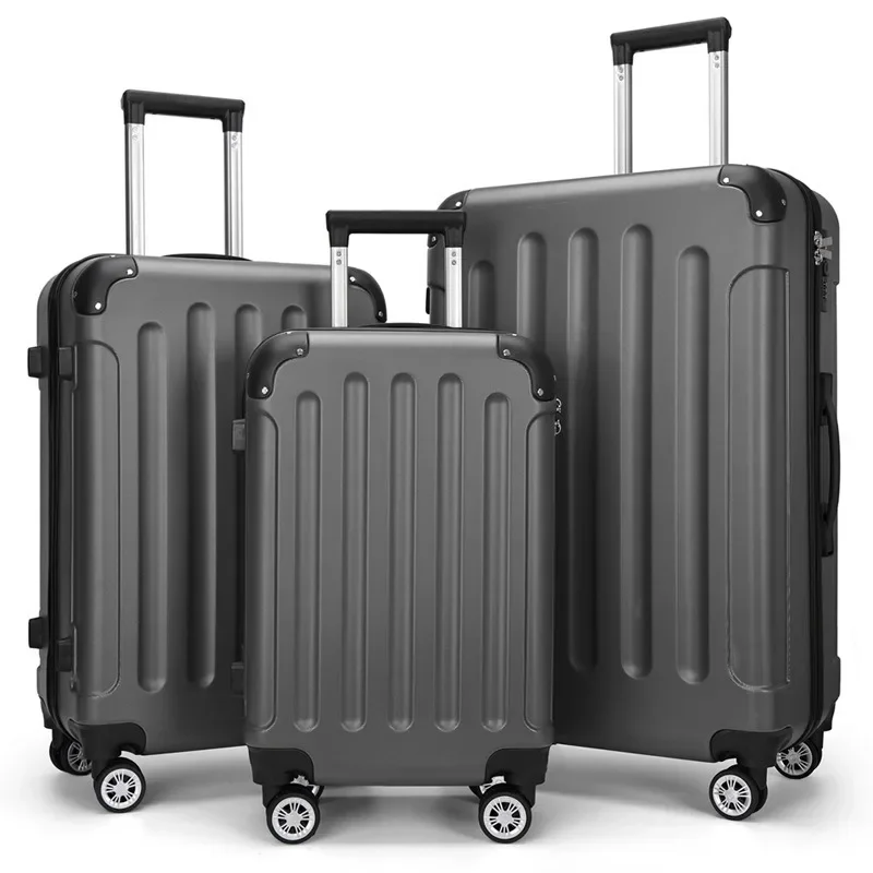 New Set of 3 Suitcases, ABS Hardside Suitcase Set, Durable Luggage Sets with 4 Quiet Wheels 28-24-20in