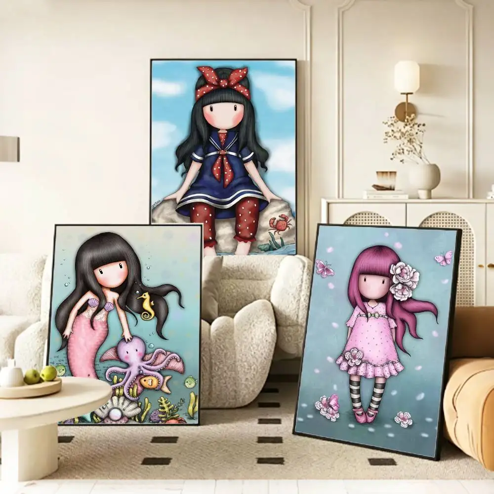 CUTE S-Santoro G-Gorjuss Series Poster HD Self Adhesive Waterproof Wall Art Ideal for Home Office Dorm Gift