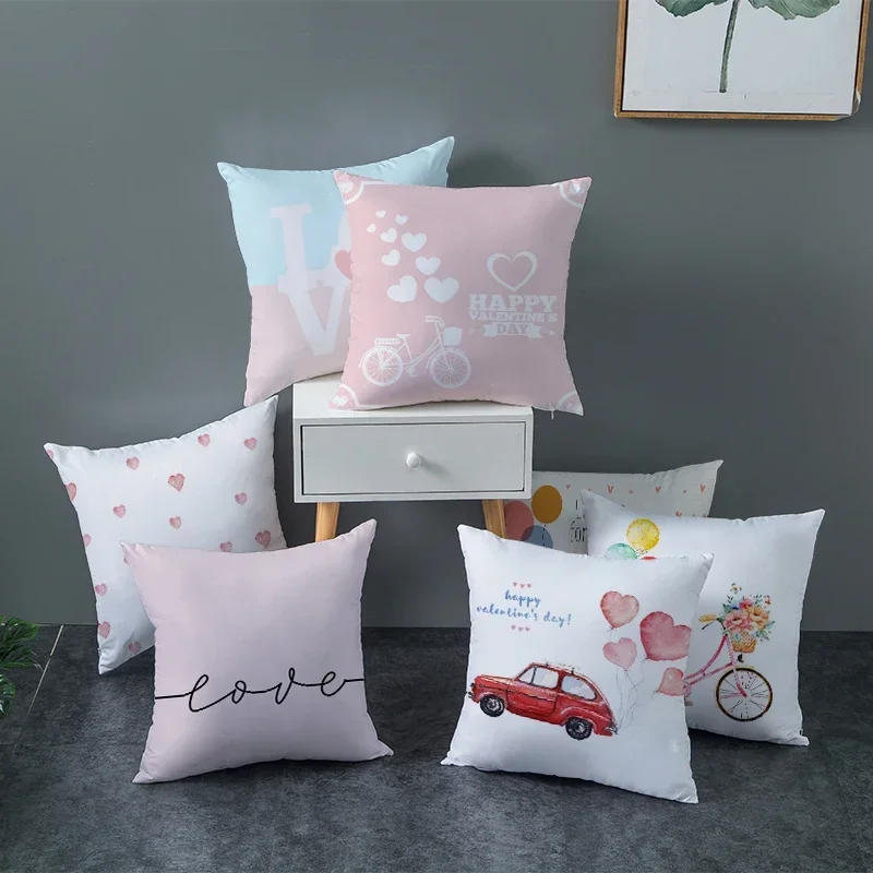 Pink series Valentine's Day parchment pillow set explosion home sofa lean to the pillow socket square pillowcase