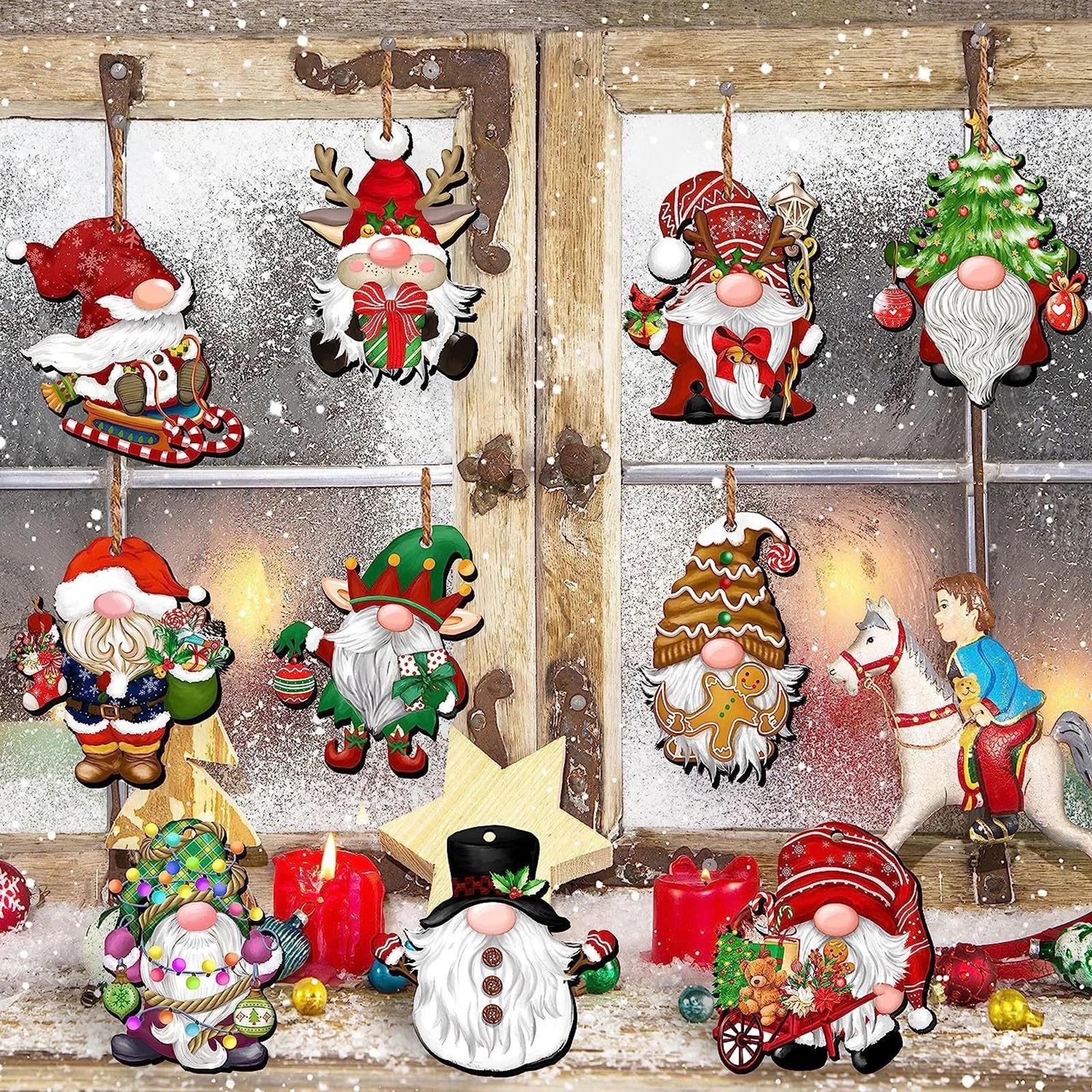 Christmas Santa Hanging Ornaments Fine Workmanship Festival Decoration Party Supplies Suitable for Create Cheerful Ambiance MIAO