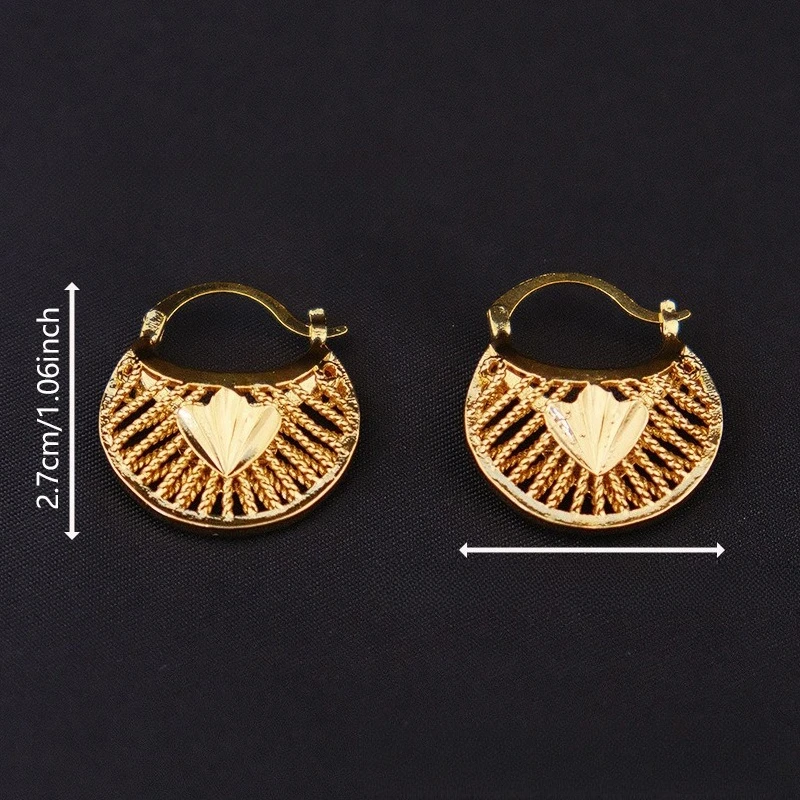9999 gold fashionable vintage women's earrings - shell earrings - girl's Ethiopian jewelry - Arab Middle East gift