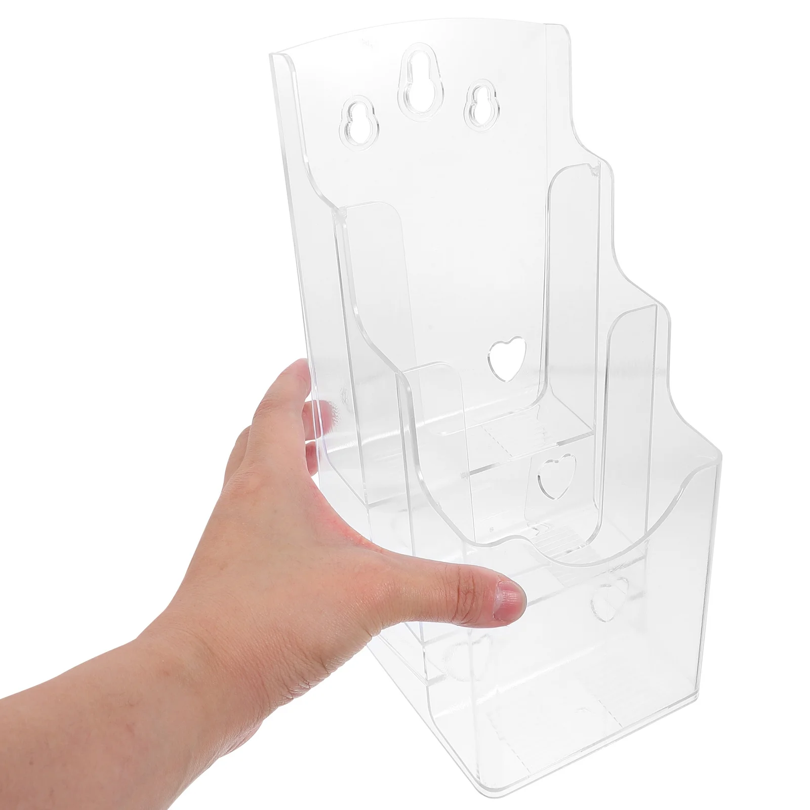 A6 Foldable Pamphlet Holder Clear Acrylic Brochure Rack Tiered Desktop File Organizer For Trade Shows Retail Stores