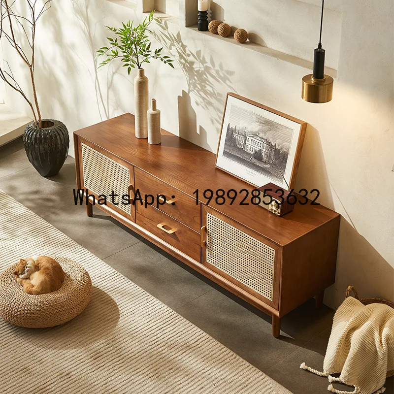 

X-28 rattan TV cabinet living room small apartment floor cabinet rattan locker storage cabinet