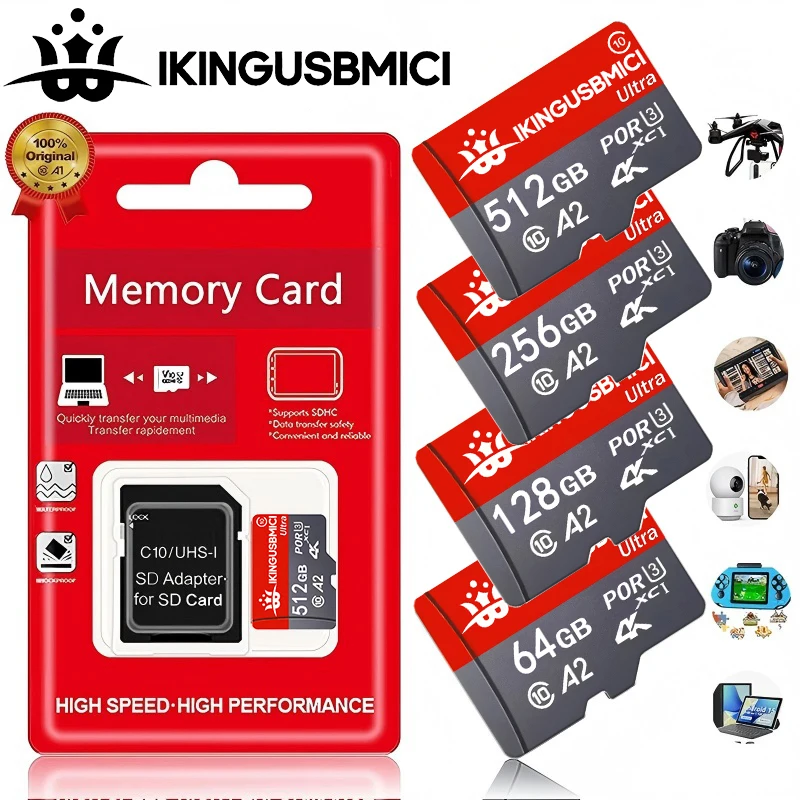 Mini Sd U3 32-64-128-256-512gb Camera Quality Smartphone Class Sd Card Fast High Speed Premium Reliable Class 10 High Quality