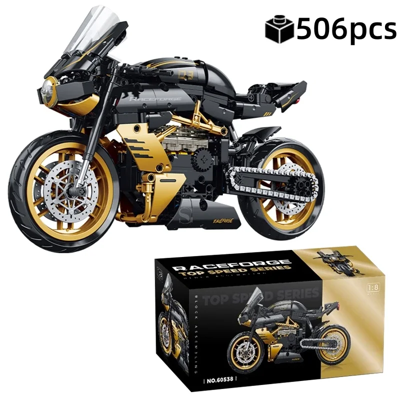 Technical High-Speed Racing Motorcycle Building Blocks Set DIY Bricks Model Kit for Kids Adults Educational Toys Gifts 506pcs