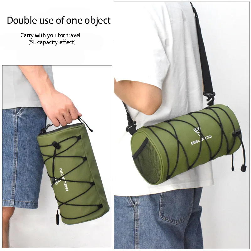 2L 5L Fahrradlenkertasche, Fahrrad-Fronttasche, Umhängetasche, Aufbewahrungstasche mit Schultergurt für Rennrad, Mountainbike, Radfahren, Reisen – Detail 9