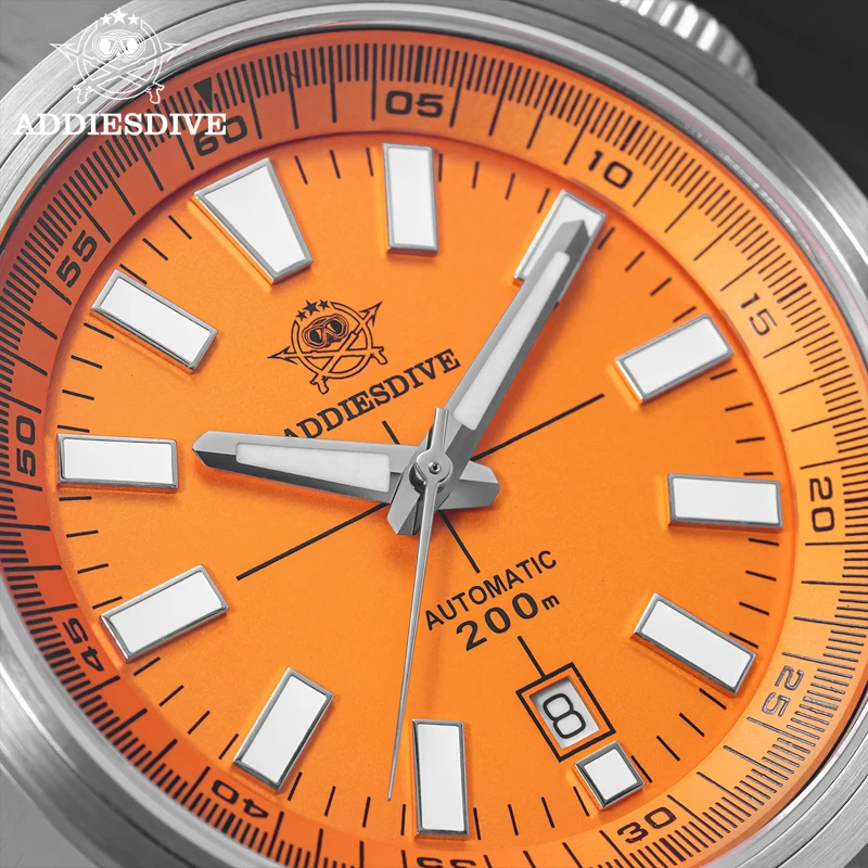 ADDIESDIVE Men Diver Watch Waterproof 20Bar Luxury Sapphire Glass 42mm Orange BGW9 Luminous 8215 Automatic Mechanical Watch