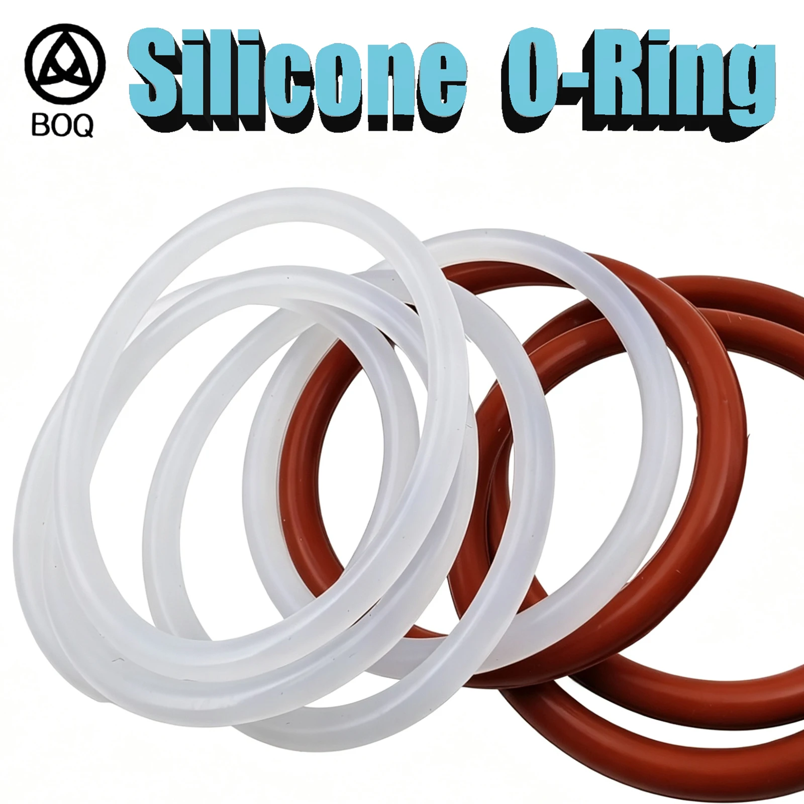 CS 1.78mm,Heat-Resistant Food Grade Silicone O-Ring,VMQ White/Red Rubber Seal O Ring,Thickness 1.78 ID 1.78-133.07mm
