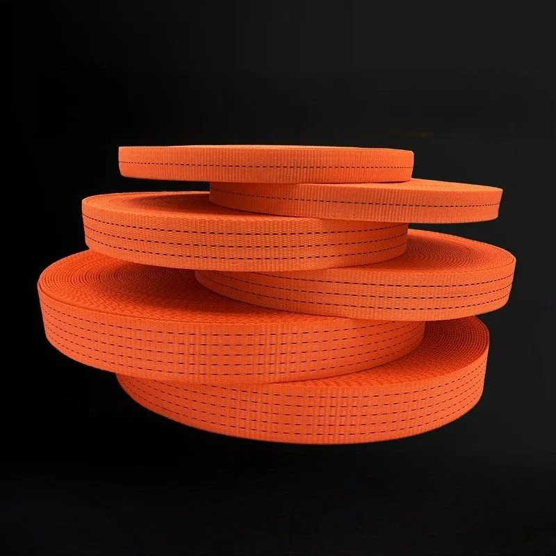 New Expressway Use Rescue Fixed Straps Thickened Wide Rope for Trailer Orange Difficult To Break Tightening Strap Wear-resistant