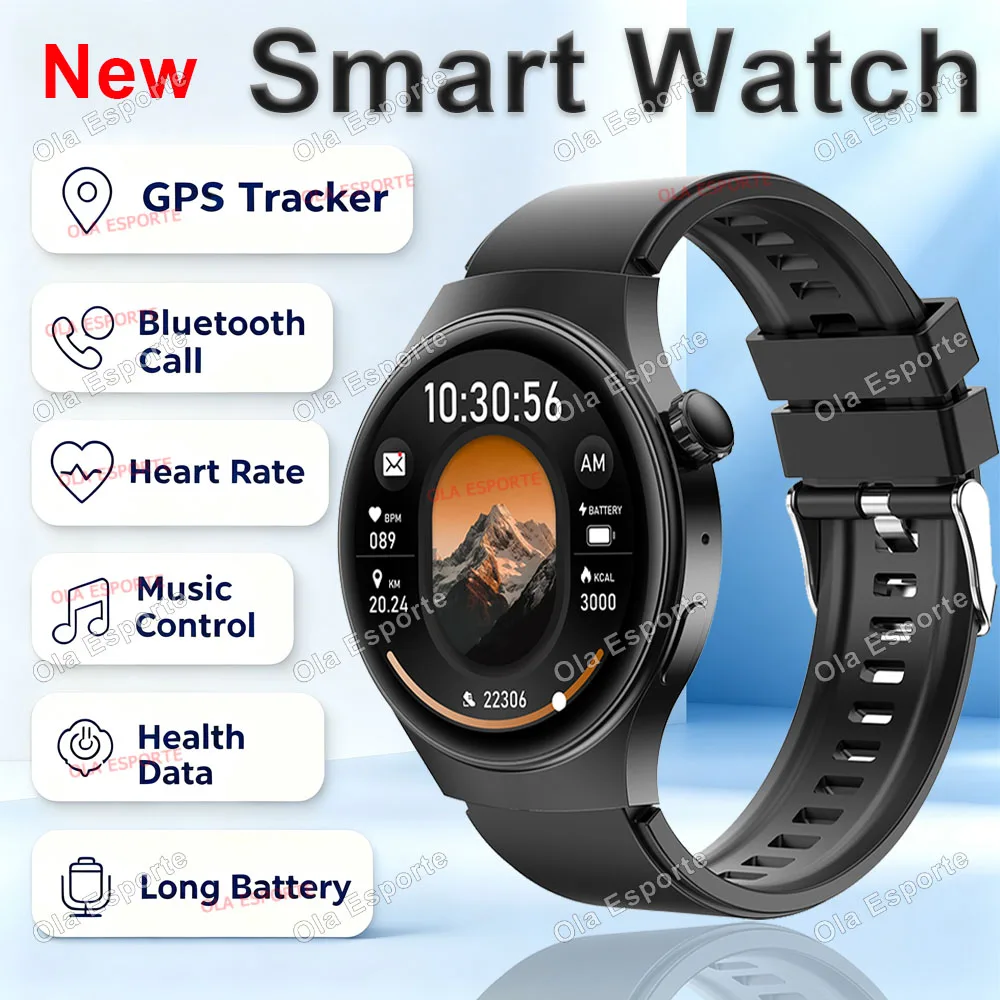 Watch 4 Pro Neue Herren-Smartwatch 1,52'' HD AMOLED-Bildschirm Gesundheitsüberwachung Bluetooth-Anrufe Sprachassistent Sport-Smartwatches Hw12