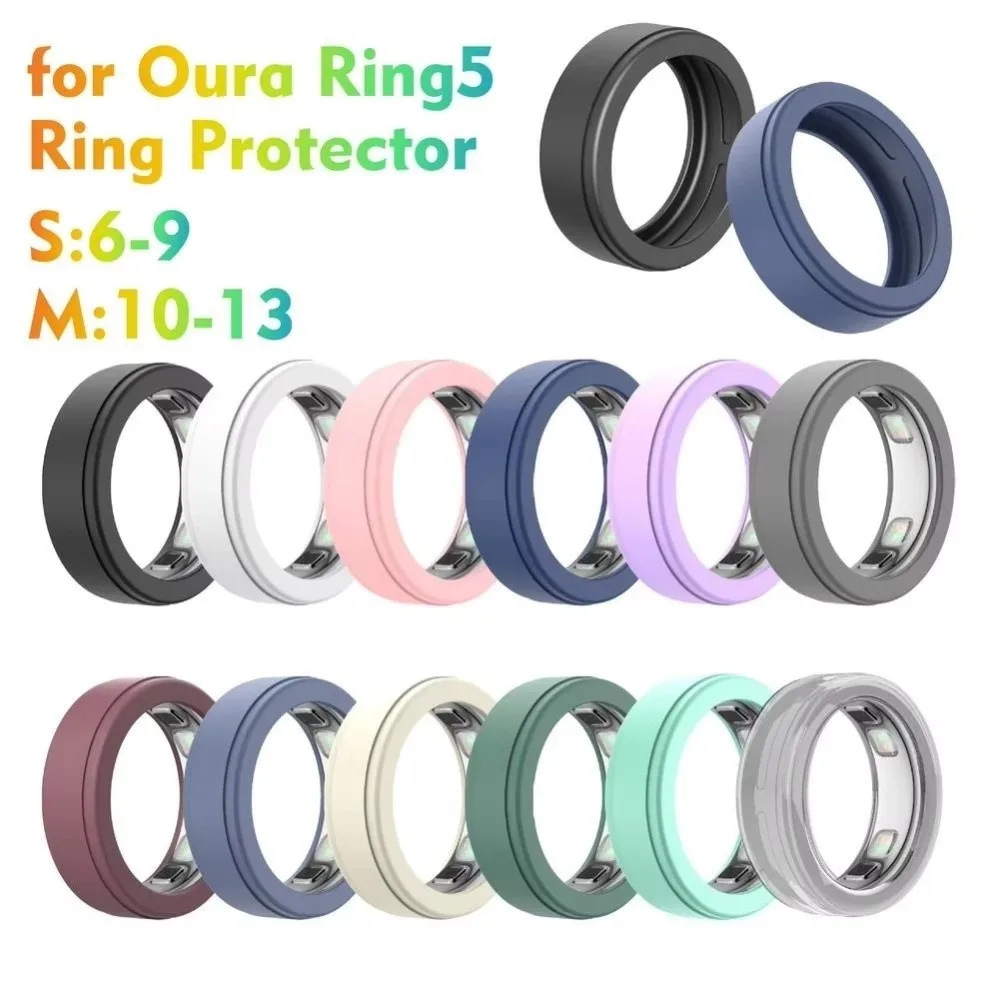 Silicone Smart Ring Protective Case Anti Fall Elastic Ring Cover Anti-Scratch Dustproof Ring Protector for Oura Ring 5
