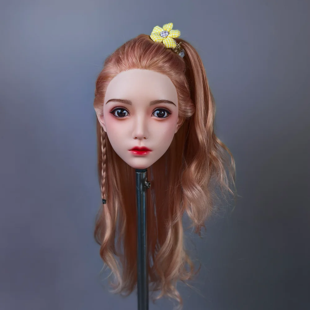 

New silicone material female head model,golden brown wig,cute beauty,realistic skin texture,limited edition,for hairdressers onl