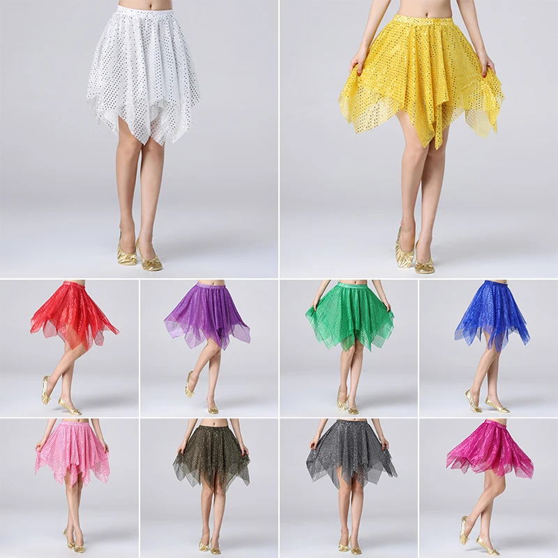 

Belly Dance Skirt Women's Performance Dance Costume Skirt Sequined Shiny Skirt Latin Adult Dance Skirt Belly Dance Costume Stage