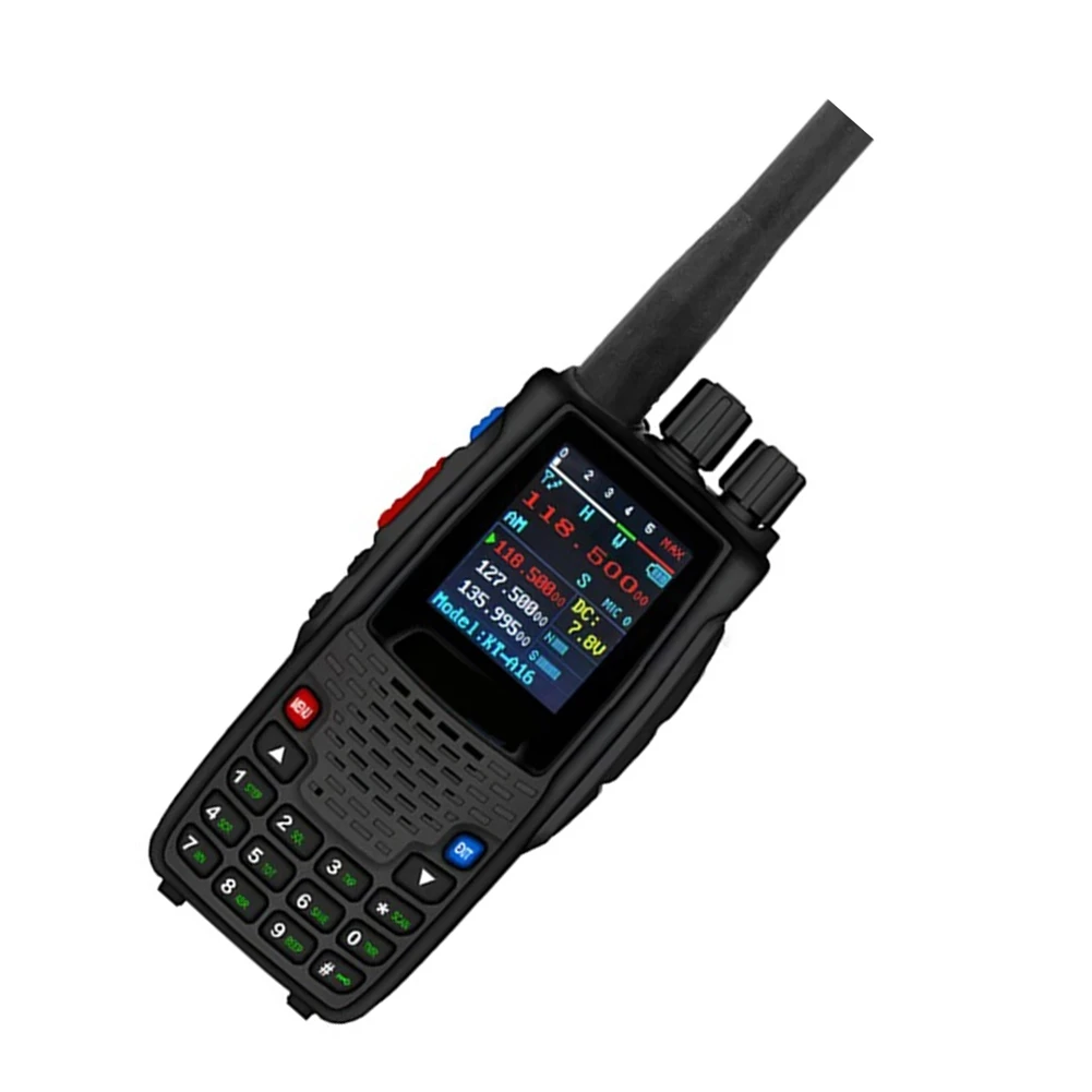 วิทยุสื่อสาร A40I Air Band แบบ VHF รุ่น KT-A16 คลื่นความถี่ส่งออก 108-136.999MHz คลื่นความถี่รับ 108.0000-136.999MHz กำลังส่ง 6 วัตต์ 200 ช่องสัญญาณ พร้อมระบบพยากรณ์อากาศ NOAA 10 ช่อง