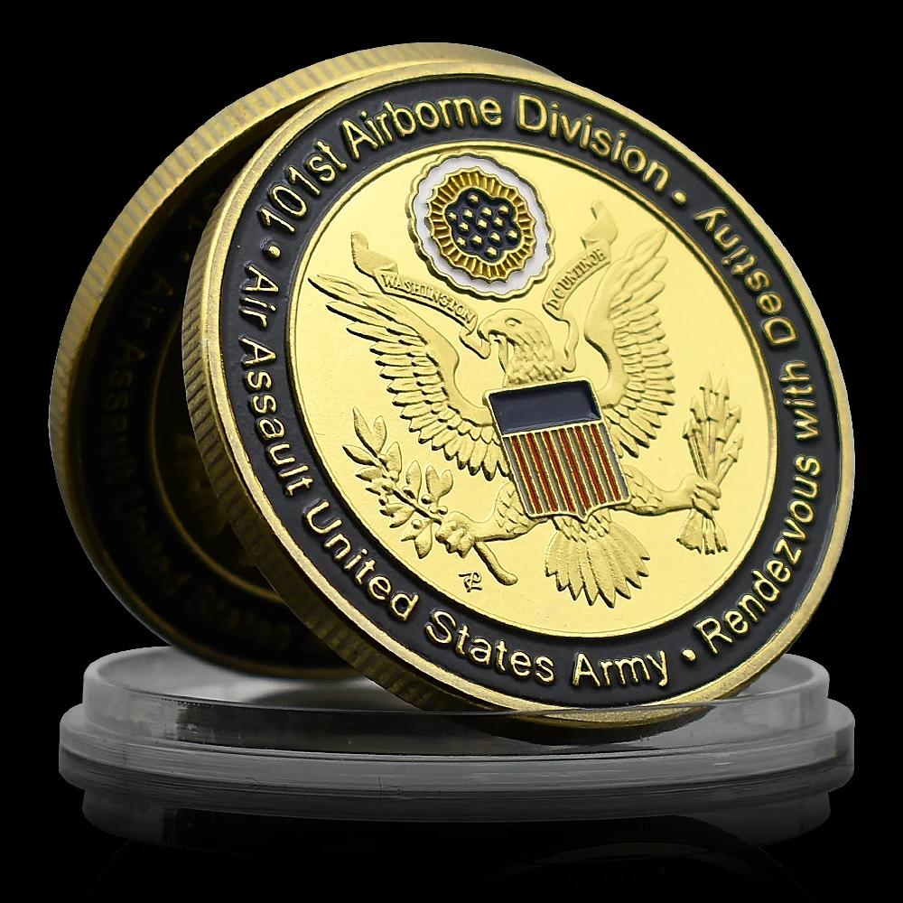 101ST Airborne Division Gold Plated Coin US Army Collectibles Holiday Gift Gold Eagle Challenge Coin Souvenir