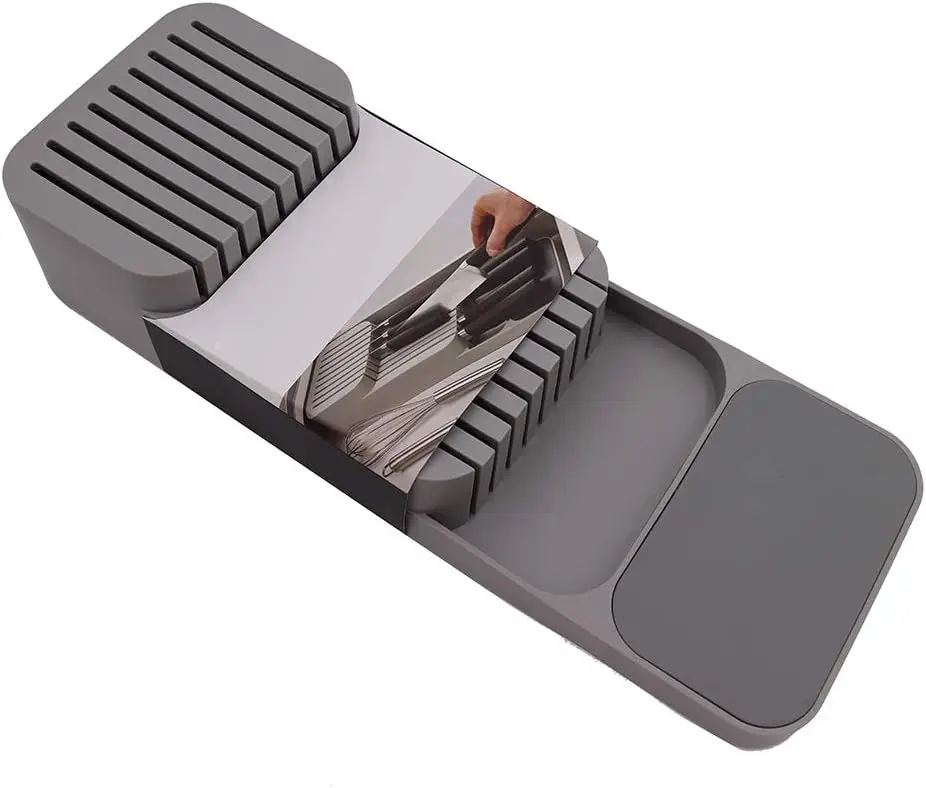 Knife Organizer Kitchen Drawer Cutlery Storage Tray Knife Holder Tableware Organizer Container For Knives Block Rack