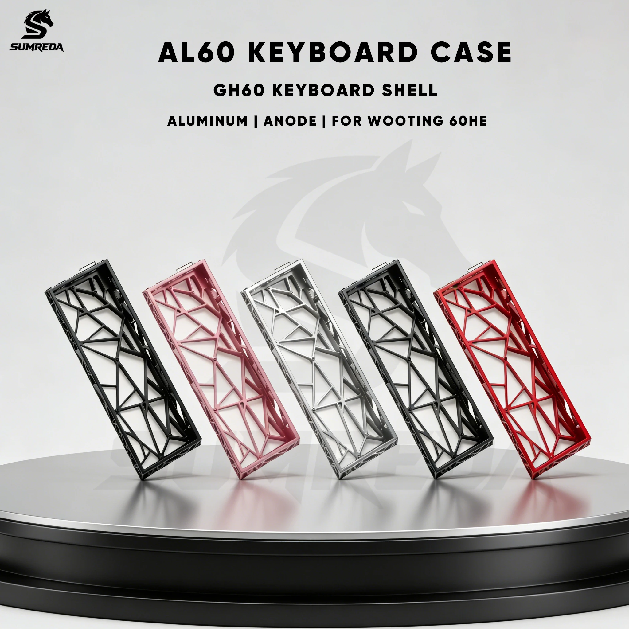SUMREDA AL60 Wooting 60HE Holy60 Hollow Aluminum Keyboard Shell 60% Layouts GH60 Keyboard Case For Gateron GT60 RAKKA Keyboard