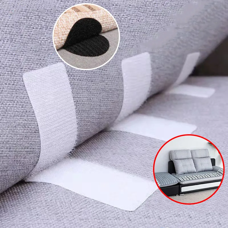 10 Par Forte Auto Adesivo Fastener Nylon Gancho Dots Adesivos Rodada Fita Quadrada Folha de Cama Sofá Mat Tapete Anti Slip Fixed Patch