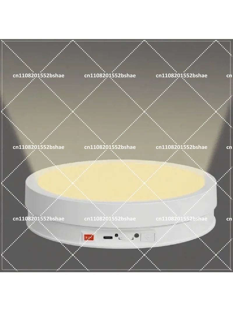 22CM Remote Control Color Light Auto Turntable Display Stand for Live Streaming Video Shooting