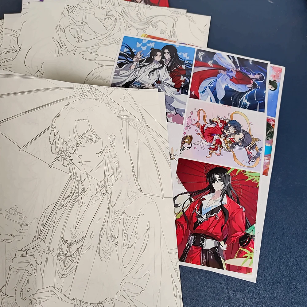 Heaven Official's Blessing Coloring Book tian guan ci fu Anime Comic Book For Children Adult Painting Drawing Random Cover book