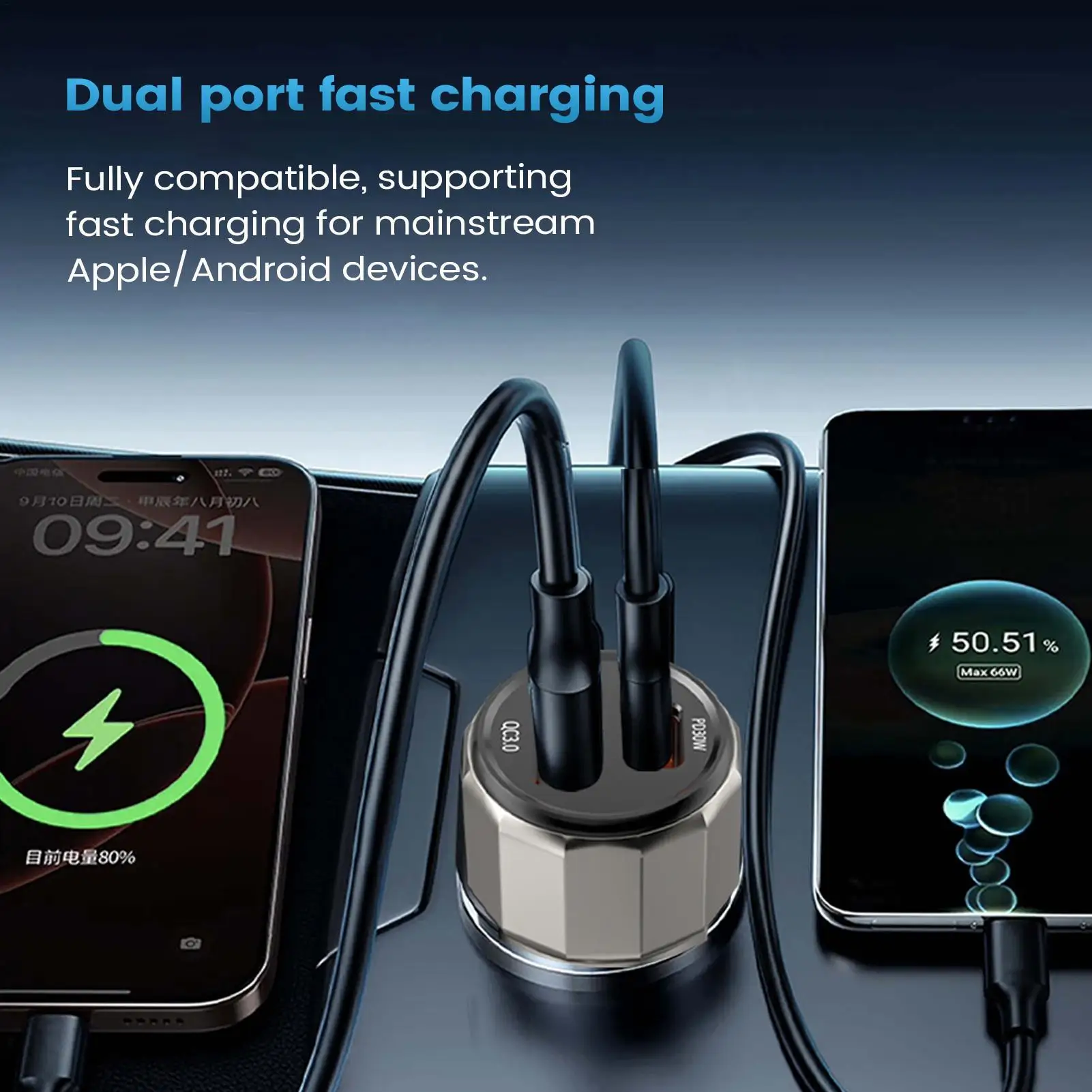 

Автомобильное зарядное устройство DualUSB Автомобильное зарядное устройство Быстрая зарядка Мини-автомобильное зарядное устройство для телефона Универсальные автомобильные зажигалки PD 30 Вт QC3.0