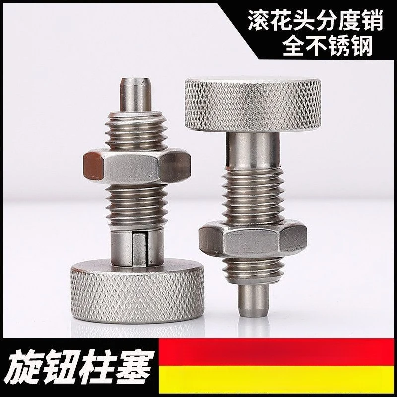 Precision accessories for automation equipment Stainless steel knurled knob plunger Reset spring positioning stop pin