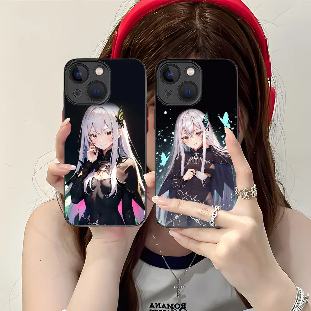 ReZero Echidna حافظة هاتف محمول آيفون 17 16 15 14 13 12 11 X XR XS 8 7 Pro Max Plus غطاء سيليكون صغير اللون فاخر #5