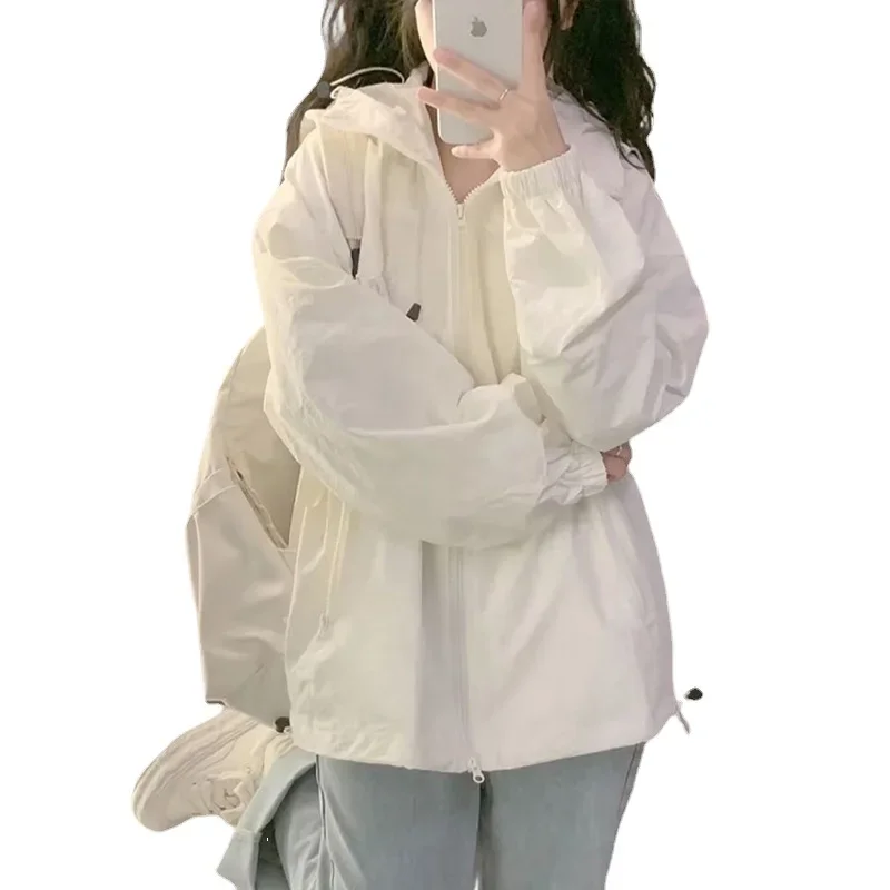 Dámská krátká bunda Petitechic s ochranou proti slunci, léto 2024, nový přírůstek, módní větrovka volného střihu - náhled 5