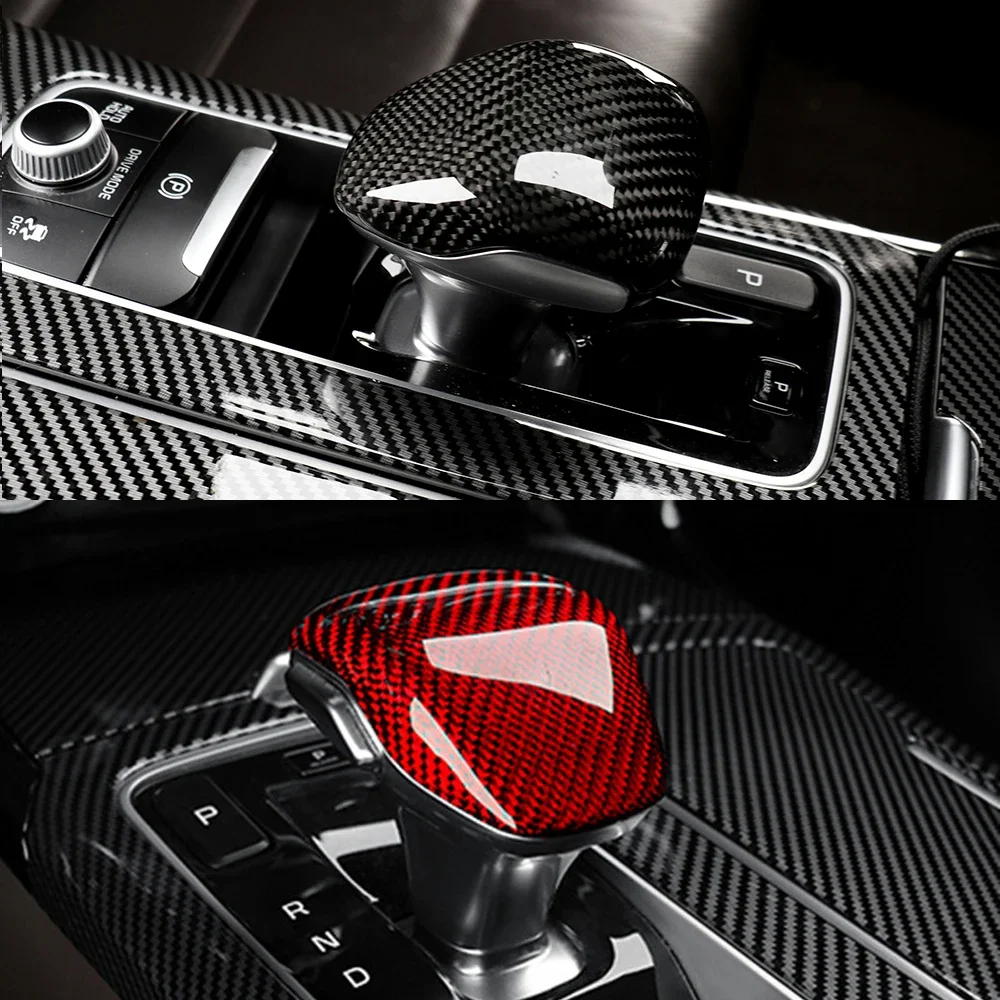 

Real Carbon Fiber Black Red Silver Forged Black Car Gear Shift Knob Cover Trim For Kia Stinger 2018 2019 2020 2021 2022