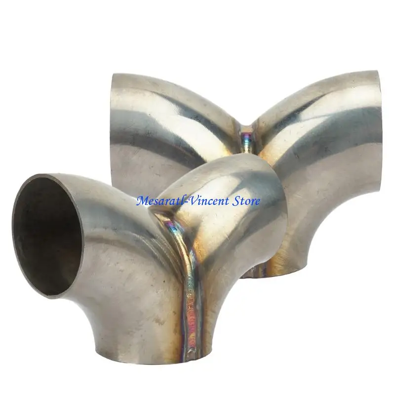 A70F Universal Stainless Steel Exhaust T Pipe Y Shaped Adapter Coupler 51 57 63 76mm For Car Truck Motorcycle Customization