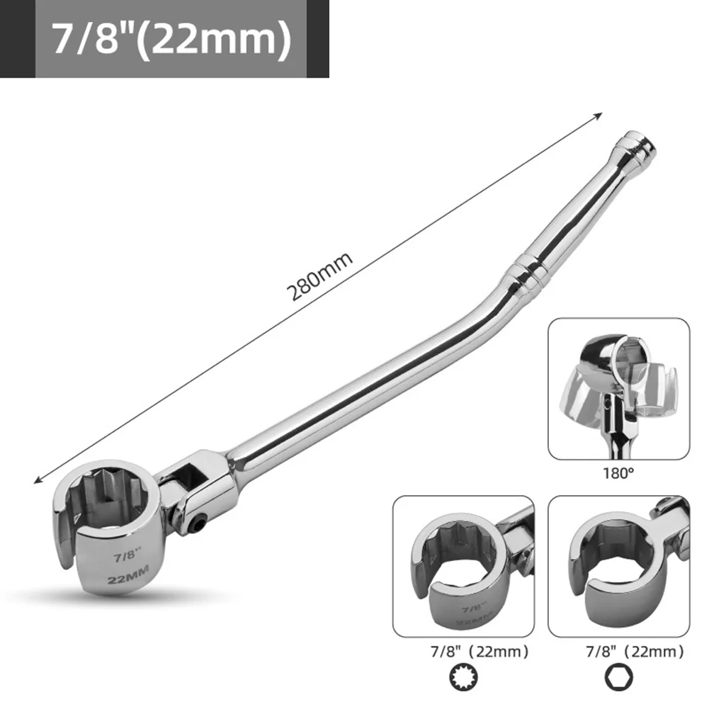 

Automotive Service Adjustable Spanner 22mm Automotive Repair Tool Adjustable Spanner High Hardness Metal Narrow Area Leverage