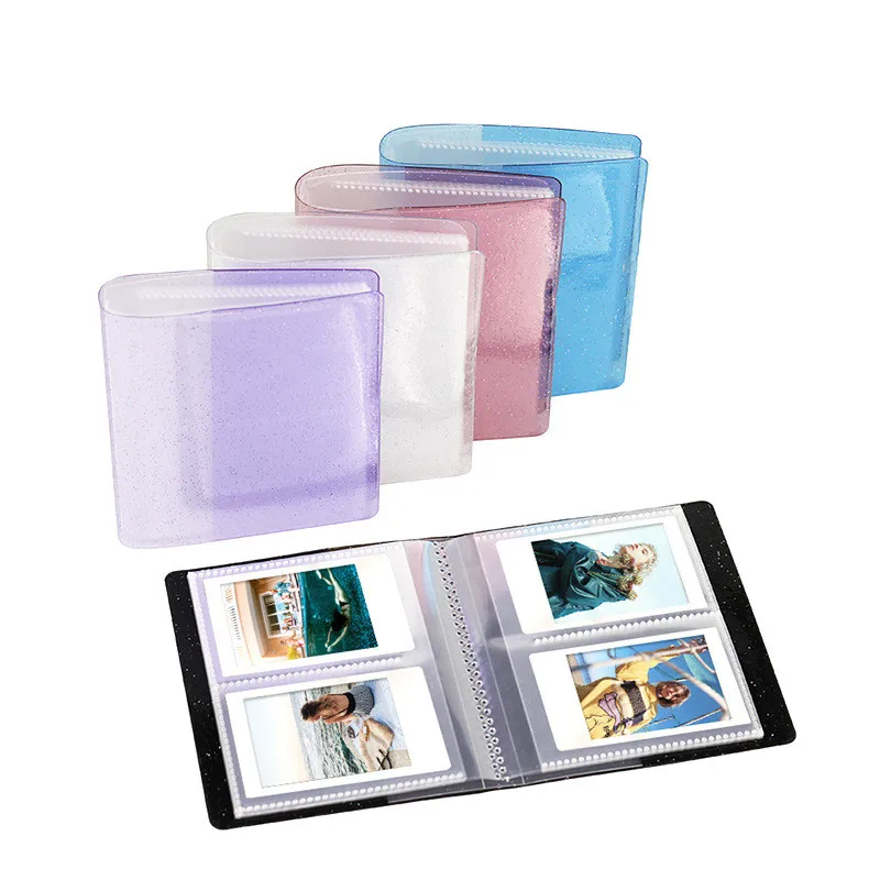 64 Túi Sách Album Cho Máy Ảnh Fujifilm Instax Instant Mini 11 9 8 7S 70 25 50S 90 Mini bộ Phim 3/4 Inch Giấy In Ảnh Phim Để Thẻ