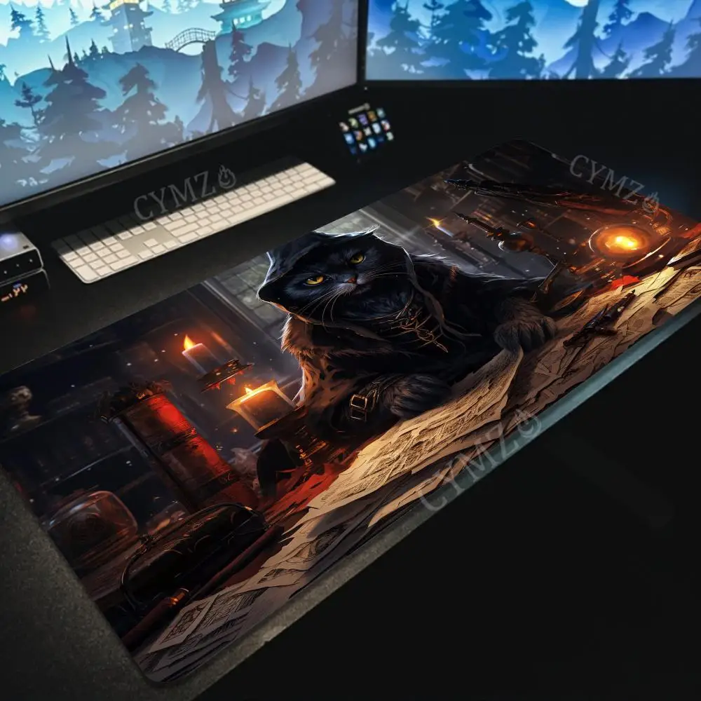 Mysterious Wizard Cat Design large Mouse Pad Desk Mat Non-Slip Gaming mats pc accessories keyboard mousepad Office carpet
