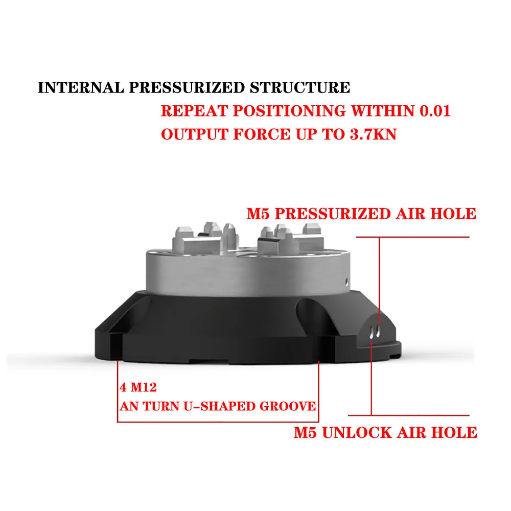 3R copper male multi-station self-centering vise, five-axis zero point positioning, pneumatic clamp, manual vise