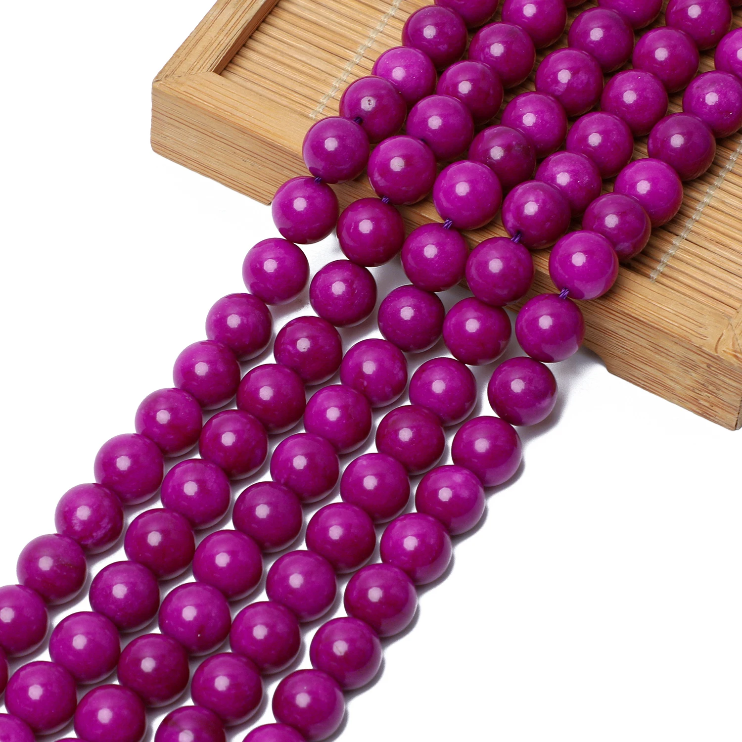 Natural Stone Beads Fuchsia Sugilite Jade Round Loose Spacer Beads for Jewelry Making DIY Bracelet Neckalce Accessories 15inch