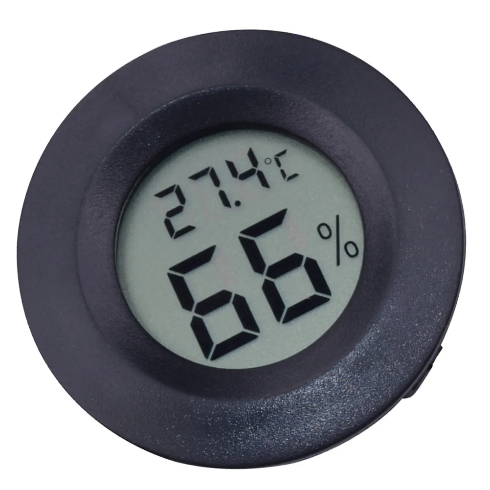 1Pcs Round Digital Thermometer Hygrometer Dual Function Temperature and Humidity Monitor for Reptile Pets Indoor Use Lightweight