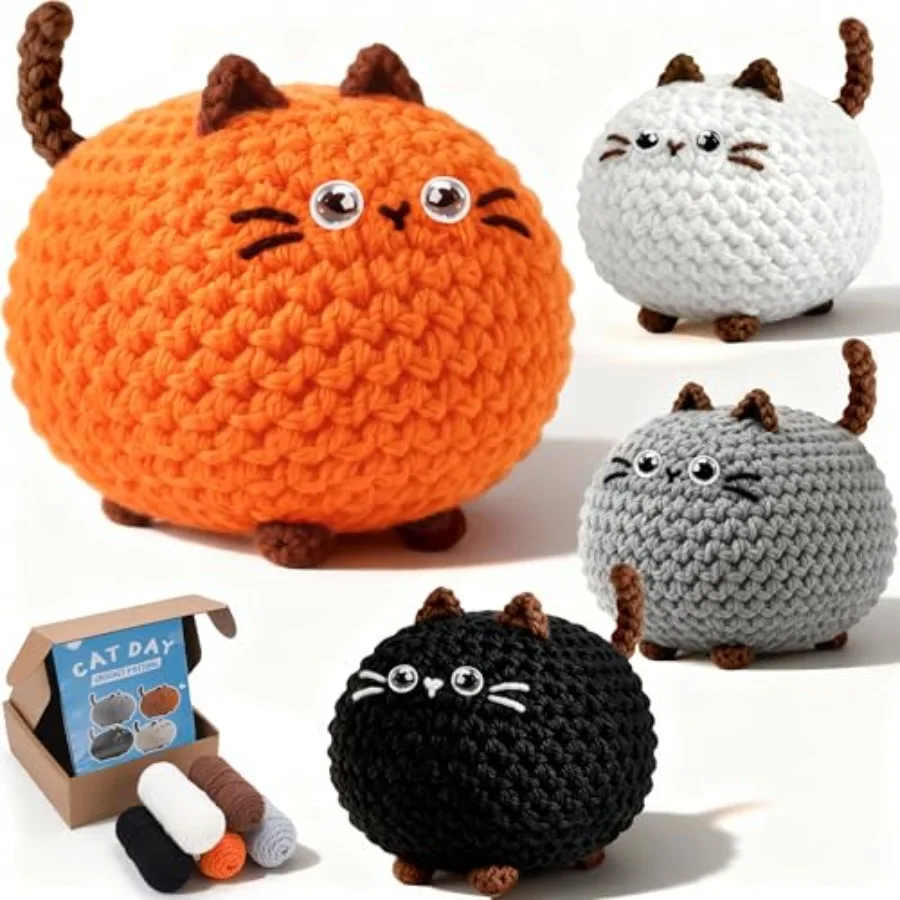 

4 Pcs Crochet Kit for Beginners Crochet Starter Kits for Adults and Great Birthday Gifts for Crocheting Lovers with Step by Ste