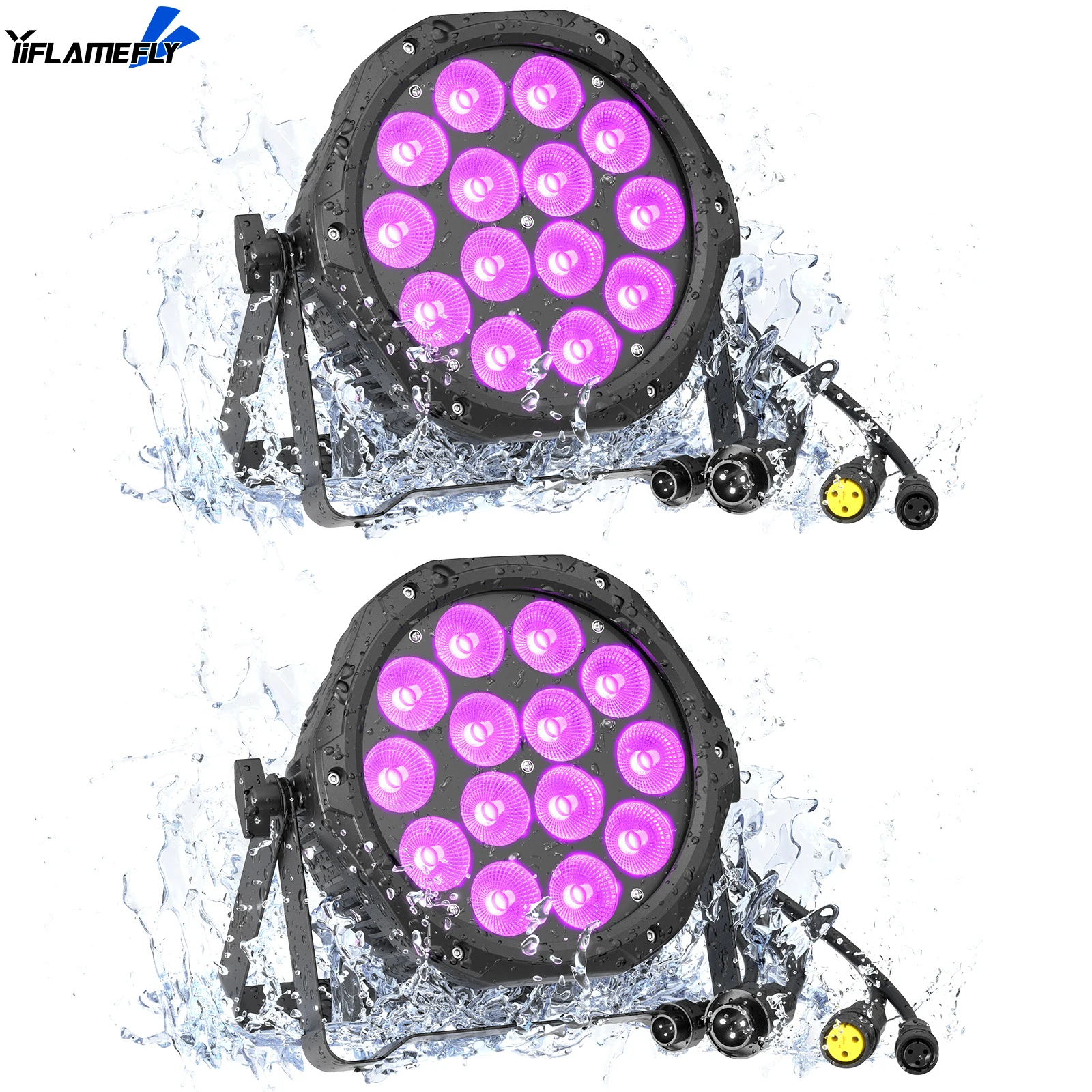 

Yiflamefly 2 шт. RGBW 4-в-1 светодиодное освещение для наружной сцены DMX512 для рождественской церкви, ночного клуба, диско-клуба, свадебного бара