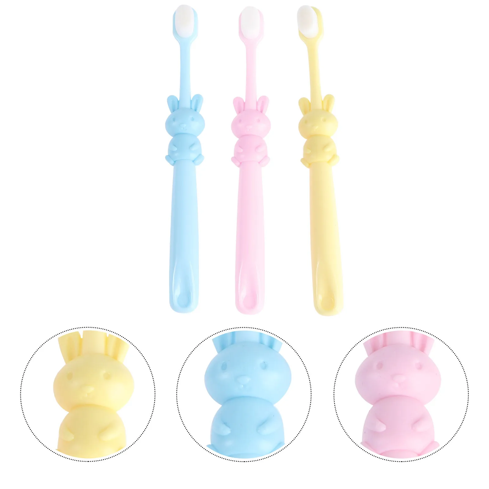 

3Pcs Extra Toothbrush High Quality Manual Baby Toothbrushes Deep Cleaning Oral Care for Sensitive Gums Cute Cartoon